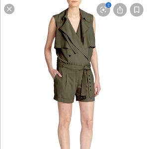 Haute hippie trench belted romper NWT